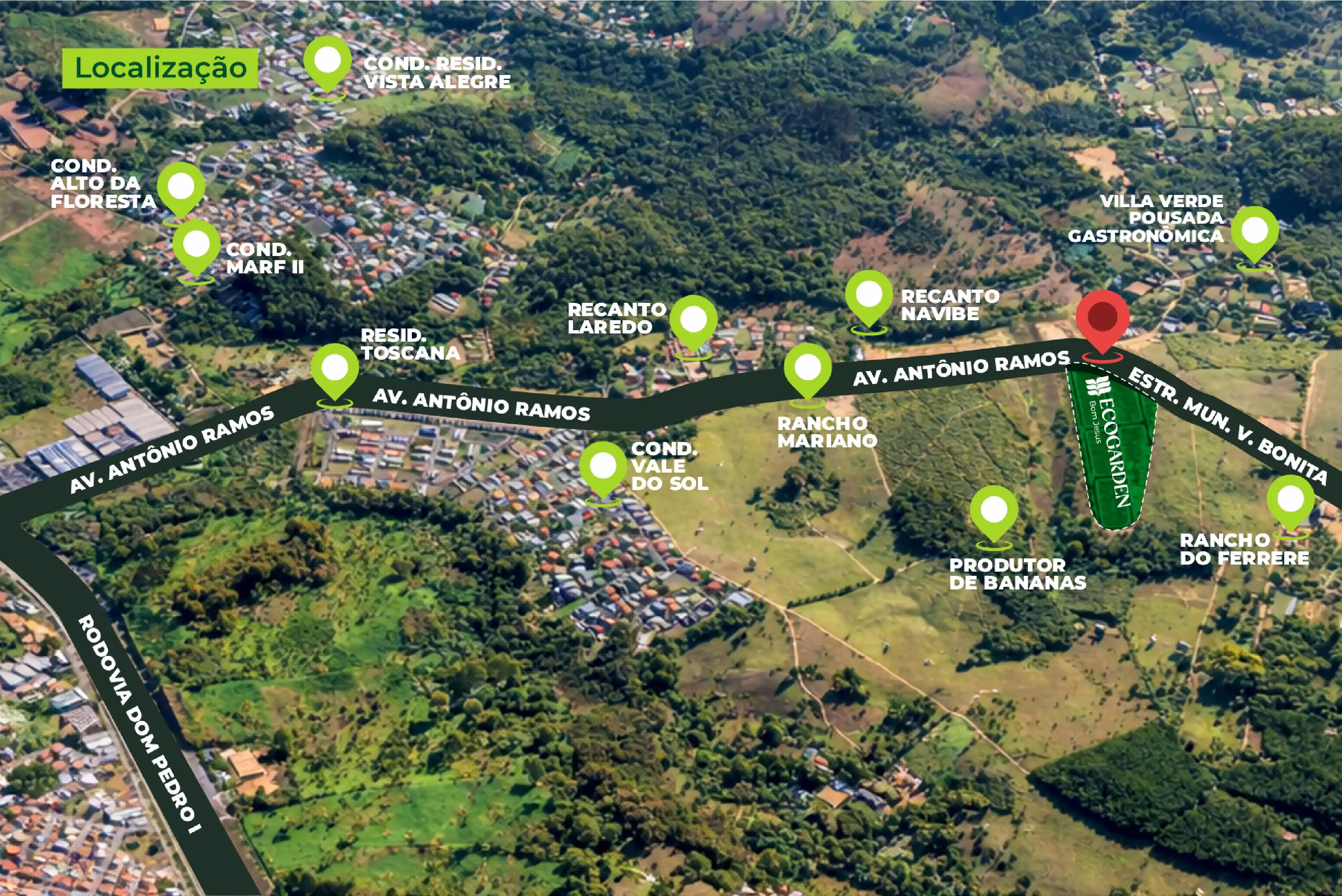 Mapa de localização Ecogarden